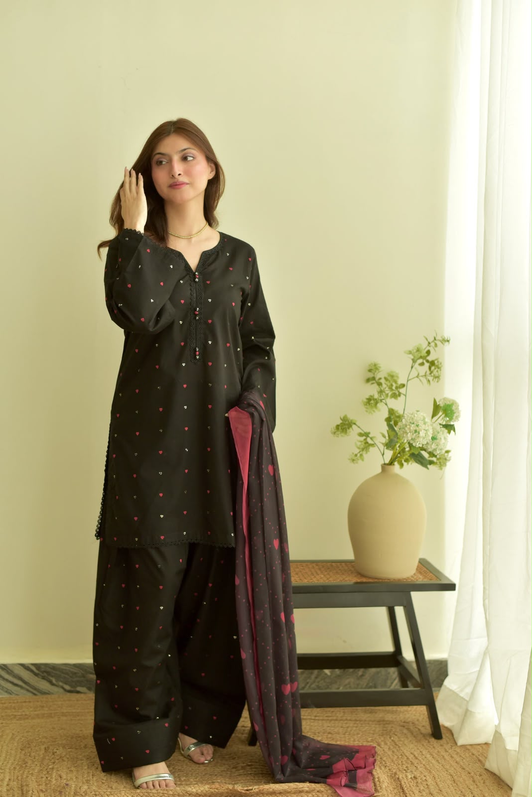 Blossom 3Piece Dhanak Embroidered D-008