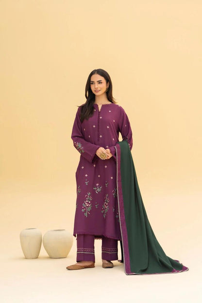 Blossom 3Piece Dhanak Embroidered D-004