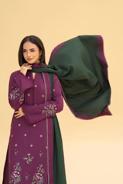 Blossom 3Piece Dhanak Embroidered D-004
