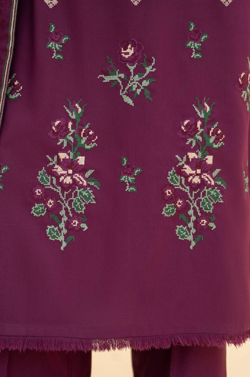 Blossom 3Piece Dhanak Embroidered D-004