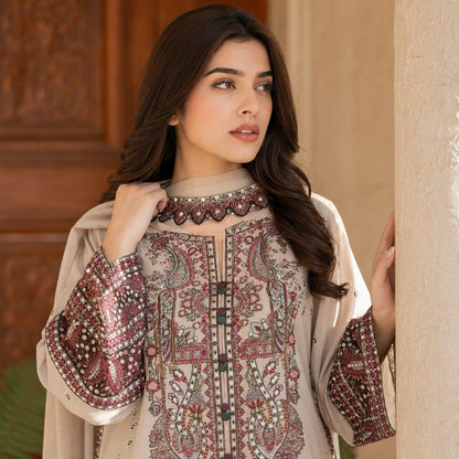 Blossom 3Piece Dhanak Embroidered D-003