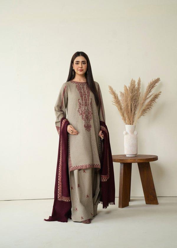 Blossom 3Piece Dhanak Embroidered D-002