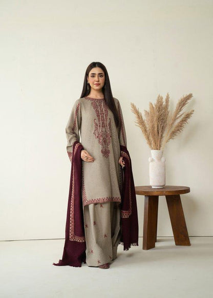 Blossom 3Piece Dhanak Embroidered D-002