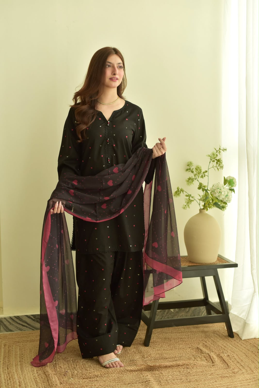 Blossom 3Piece Dhanak Embroidered D-008