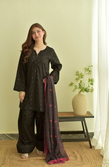 Blossom 3Piece Dhanak Embroidered D-008