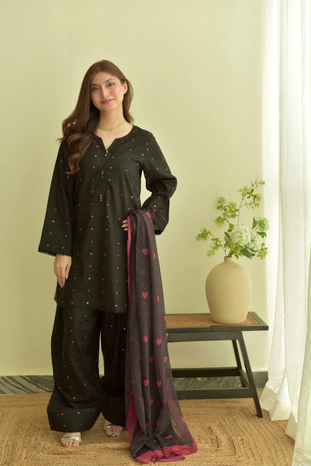 Blossom 3Piece Dhanak Embroidered D-008
