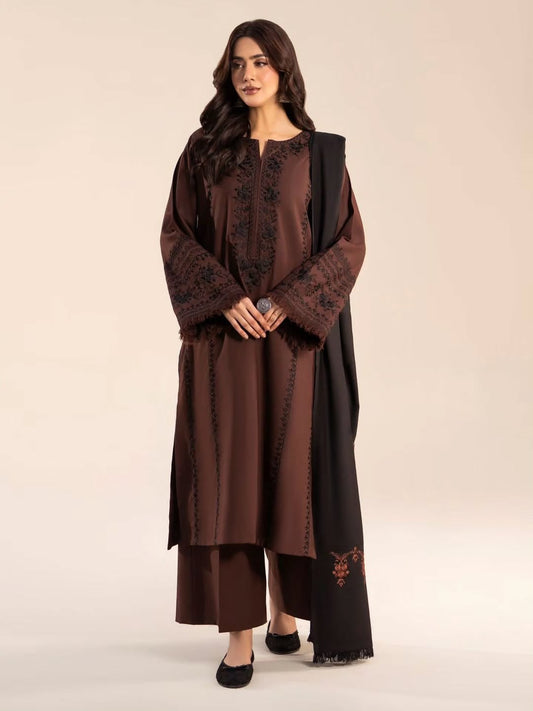 Blossom 3Piece Dhanak Embroidered D-011